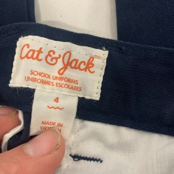 Cat & Jack Boys School Uniform Navy Chino Pants With Reinforced Knees Size 4 - Picture 4 of 7